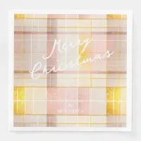 Pink Gold Christmas Pattern#7 ID1009 Paper Dinner Napkins