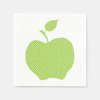 Green and White Polka Dot Apple Orchard Wedding Paper Napkins