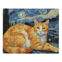 A Cat in The Starry Night Jigsaw Puzzle