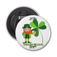 Shenanigans Leprechaun Shamrock St Patrick’s Day Bottle Opener