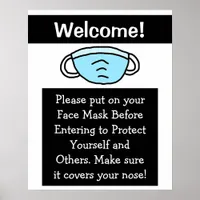 Please Put On Your Face Mask Sign