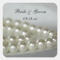 White Wedding Pearls Envelope Seals