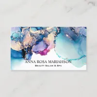 *~* Bold Yummy Turquoise Teal Gold Gilded AP29 Business Card