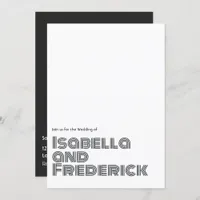 Retro Typography Wedding Invitation