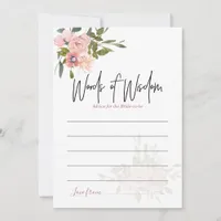 Watercolor floral Blush and Rose Gold Advice Card