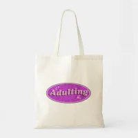 Adulting Slogan Flashback Vending Decal Style T-Sh Tote Bag