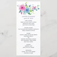 Ultra Violet Color Combo Watercolor Floral Wedding Menu