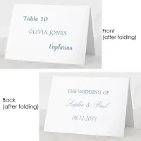 Individual Guest Dusty Blue Wedding Place Card