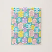 Pastel Striped Beach Huts Jigsaw Puzzle