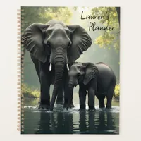 Mama and Baby Elephant in African-Rainforest Planner