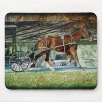 Autumn Amish Buggy Horse Mouse Pad