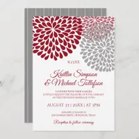 Burgundy & Gray Wedding Invitations | Floral & Fun