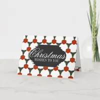 Red Hexagon Pattern custom Christmas Greeting Card