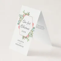 Watercolor Geometric Our First Christmas Photo