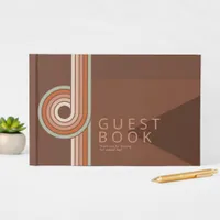 Refined Lines Geometric Wedding Terra Cotta ID983 Guest Book