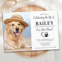 Modern Pet Memorial Photo Celebration Of Life Invitation