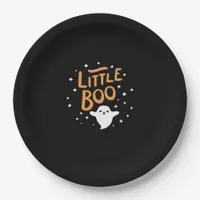 Little Boo Happy Halloween Vintage Classic Paper Plates
