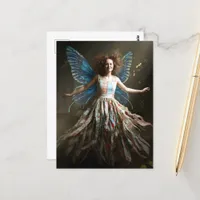 Fairy in a Recycled Dress Postcard