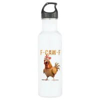 Funny Screaming Chicken F-Caw-F Joke Essential Stainless Steel Water Bottle