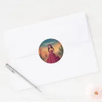 Vintage Mexican Quinceañera 15th Birthday Classic Round Sticker