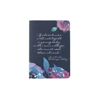 Deep Blue and Purple Floral Jane Austen Quote Passport Holder