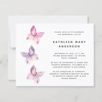 BUDGET Butterfly Celebration of Life Invitation