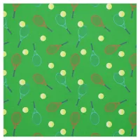 Tennis Pattern on Green Fabric