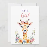 Baby Giraffe and Flowers Girl's Baby Shower