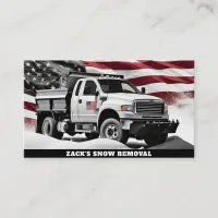 *~* USA Flag Snow Removal Truck AP74 Patriotic Business Card