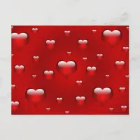 Elegant Red Hearts Love Valentine Postcard