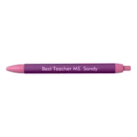 Best Teacher Add Name Textured Purple Pen