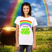 Lucky with Rainbows, Gold and Shamrocks T-Shirt