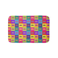 Pop Art Crabs Rainbow Seafood Pattern Bath Mat