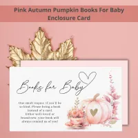 Blush Pink Pumpkin Floral Books For Baby  Enclosure Card