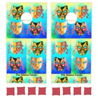 Cool and Trendy Pop Art Venetian  Masque Colorful Cornhole Set