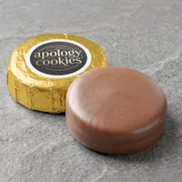 Artistic Playful Gold & Brown Apology Cookies Dipped Oreo Cookie Favors