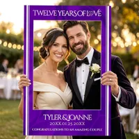 Elegant 12th Silk Wedding Anniversary Celebration Selfie Frame