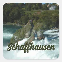 Schaffhausen Scenic Rhine Falls in Switzerland Square Sticker