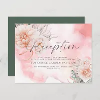 BOHO Coral Rose Flowers Watercolor Reception