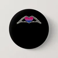 Bone Hands Heart Bisexual Goth Minimal Design Button