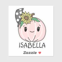Pink Pumpkin with Name Personalized Sticker