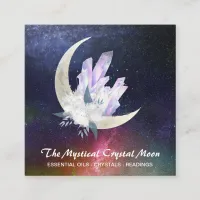 *~* Moon Crystals Floral Nebula Square Business Card