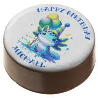 Blue and Green Axolotl Boy's Birthday Personalized Chocolate Covered Oreo