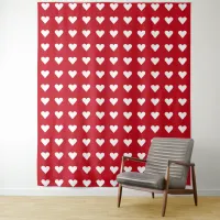 Love Red Hearts Pattern Valentine Tapestry