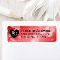 Elegant 80th Ruby Wedding Anniversary Celebration Label