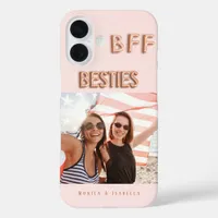 Best friends rose gold photo besties bff names iPhone 16 case