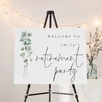Elegant Eucalyptus Name Welcome Retirement Foam Board