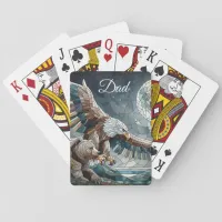 Mosaic Ai Art | Brown Bear and an Eagle Full Moon Poker Cards