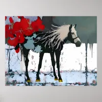 Floral Horse Poster