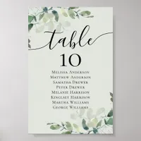 Eucalyptus Wedding Table Chart Table Number